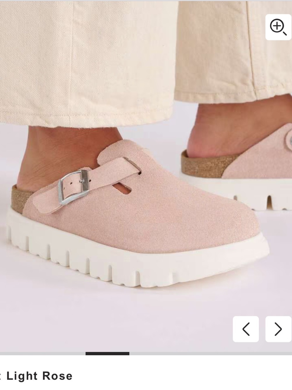 Birkenstoke Boston Chunky Light Rose Sued Leather with Buckle 37